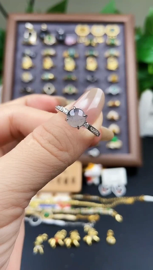 银S925镶嵌戒指翡翠11