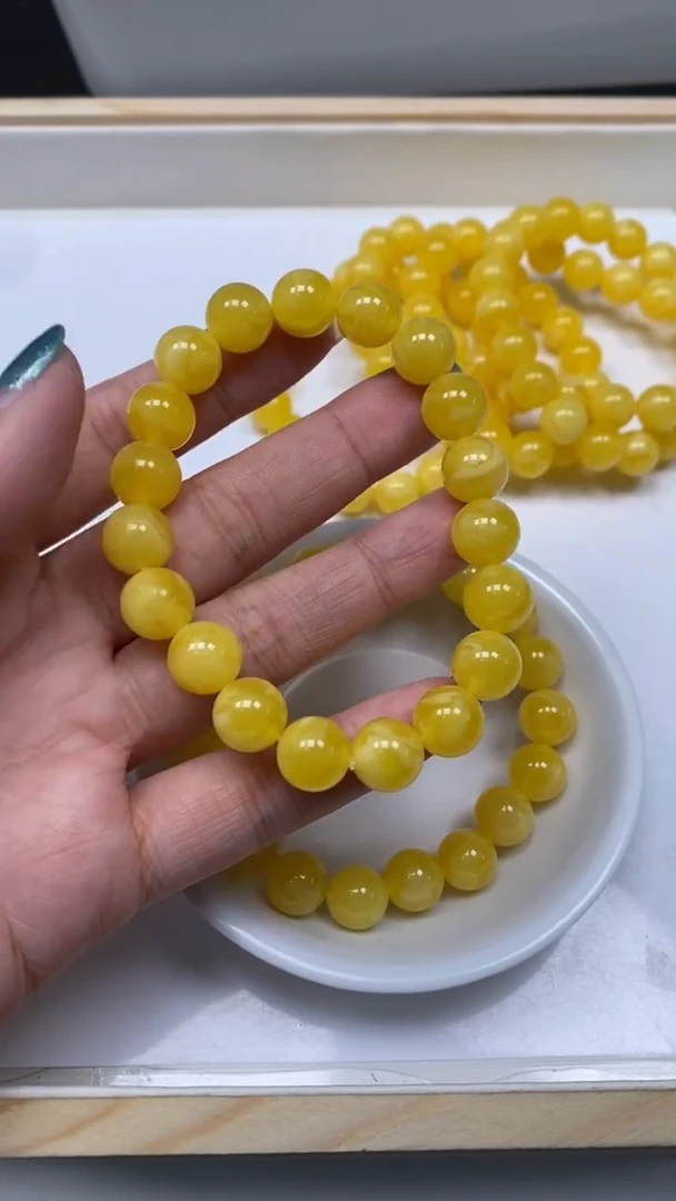 裸石蜜蜡未镶嵌M44 白花蜡10mm1条15元