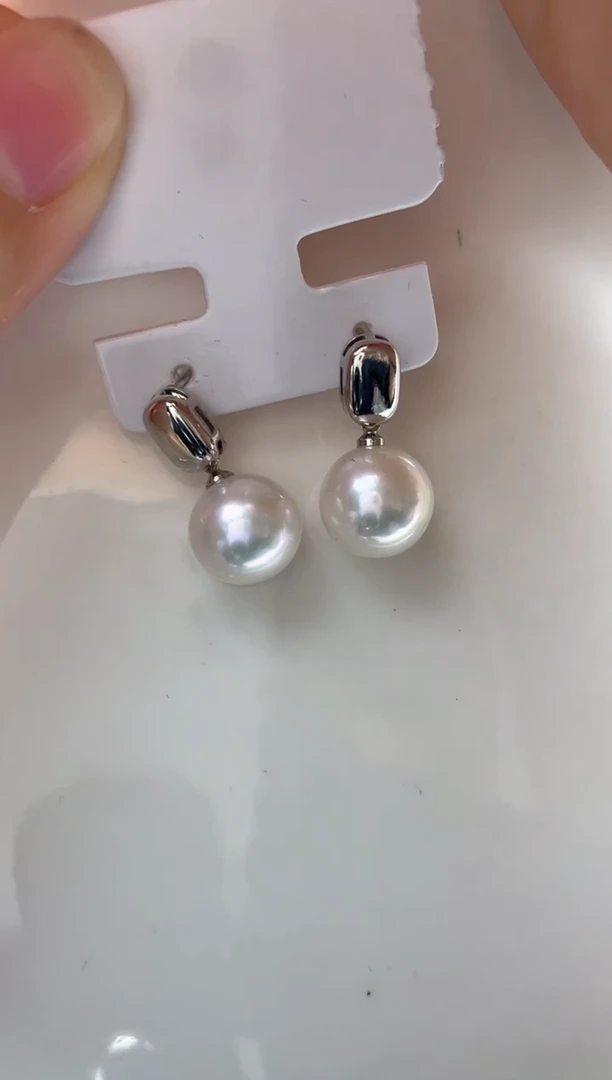 未镶嵌耳饰淡水珍珠白珠耳饰（多样性发一）