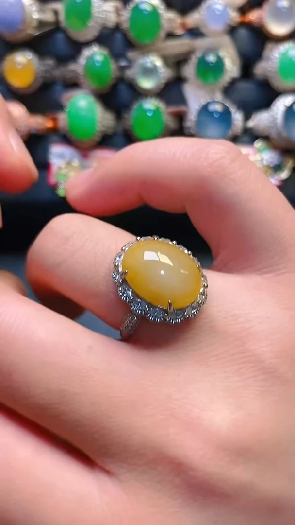 银S925镶嵌翡翠耳饰天然