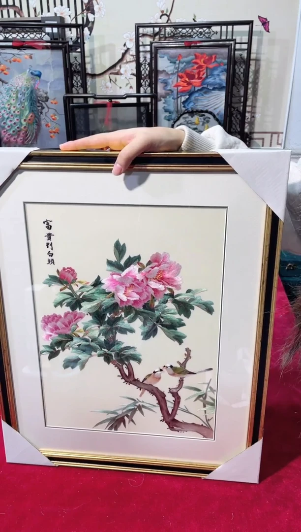 织绣精品苏绣手工刺绣，44cm*54cm成品挂画，28