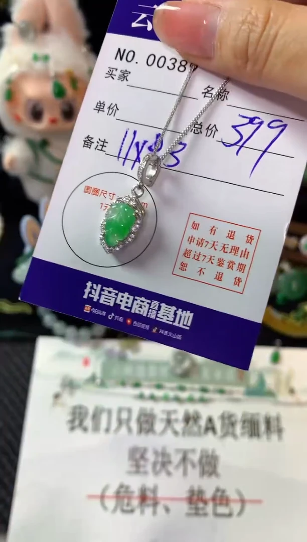 翡翠银S925镶嵌颈饰翡翠