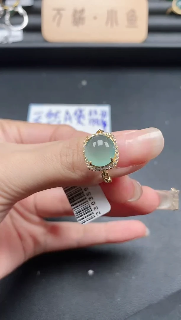 翡翠戒指银S925镶嵌51151