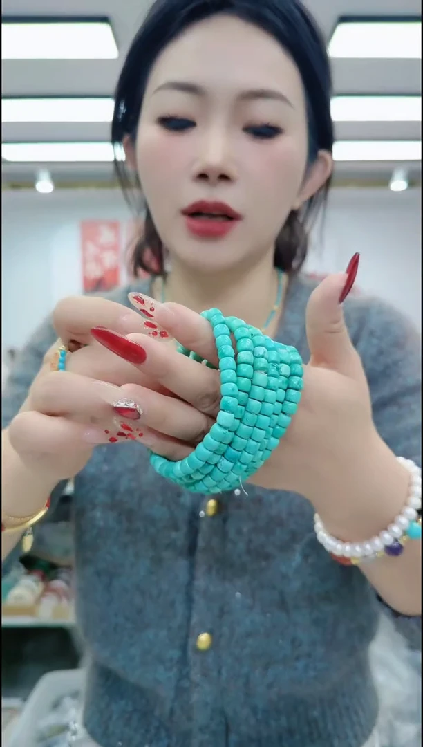 【闪购商品】玛瑙/玉髓颈饰合金2118小桶珠手串