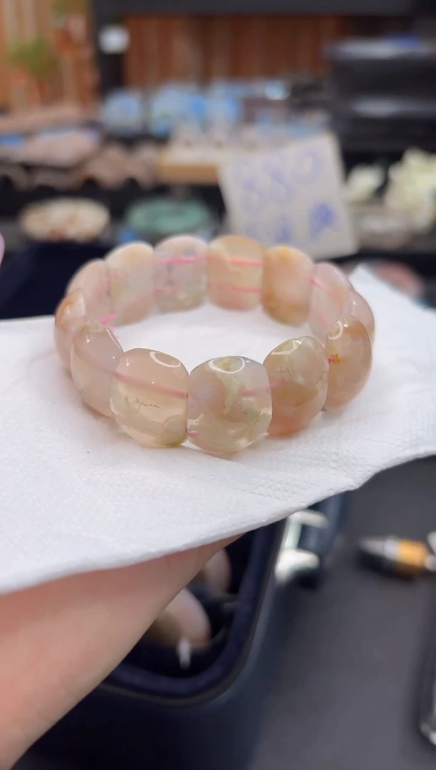 未镶嵌手串石英质玉A34樱花手牌默认微瑕