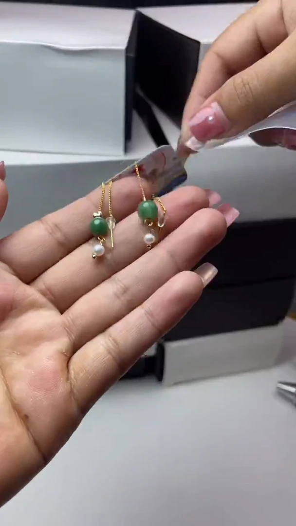 未镶嵌翡翠耳饰耳线