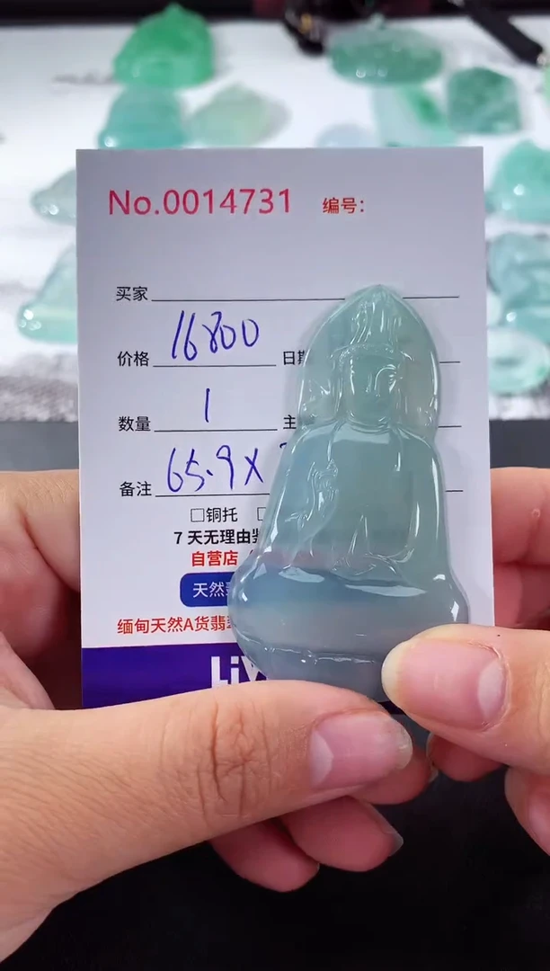 颈饰未镶嵌翡翠素衣观音