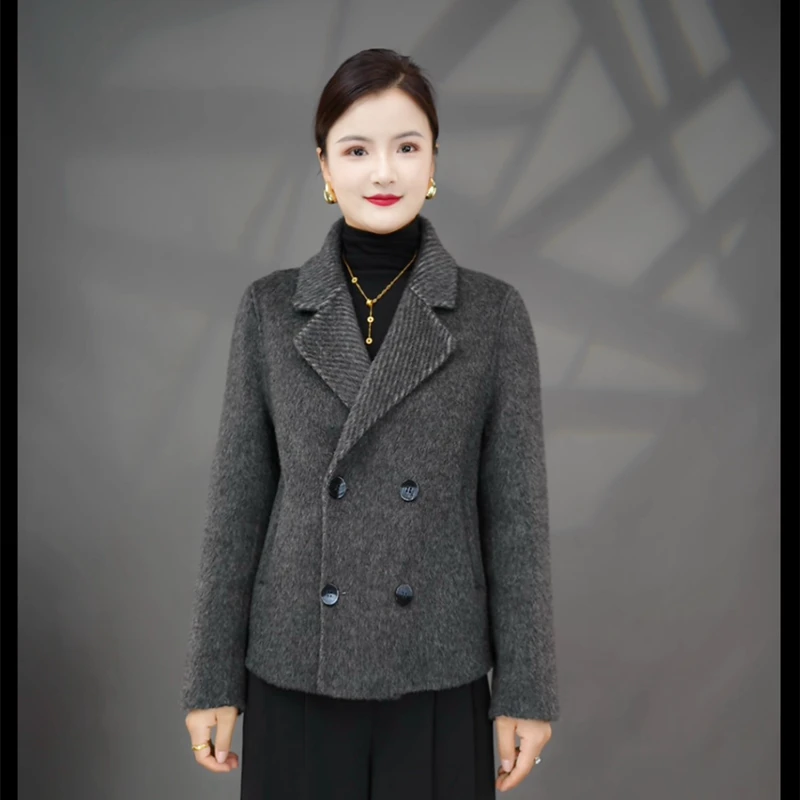小西服羊毛短外套女春2025新款爆款高端修身呢大衣2506