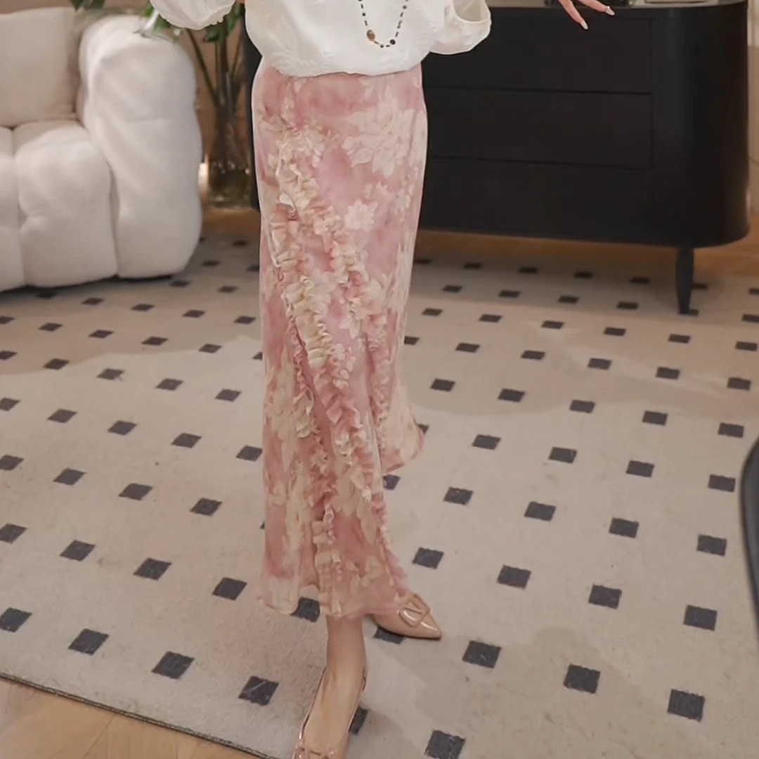 森林花园~夏季氛围感度假碎花半身裙女时尚休闲印花裙LK2504580