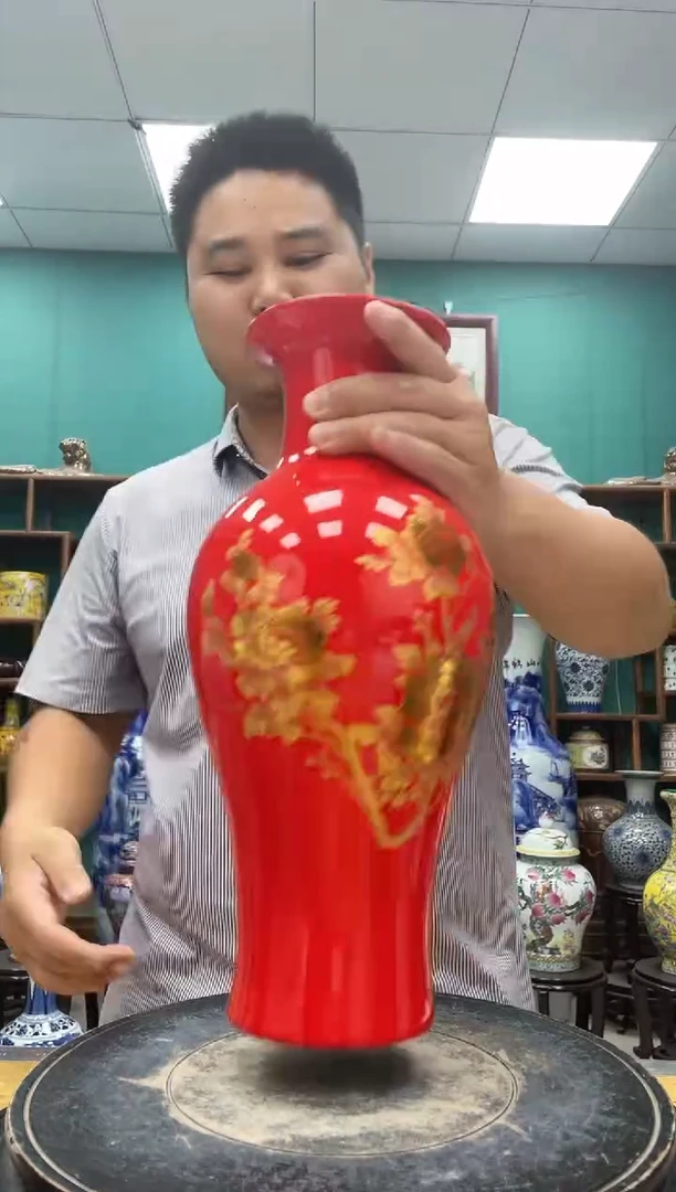 摆件红鱼尾陶瓷摆件