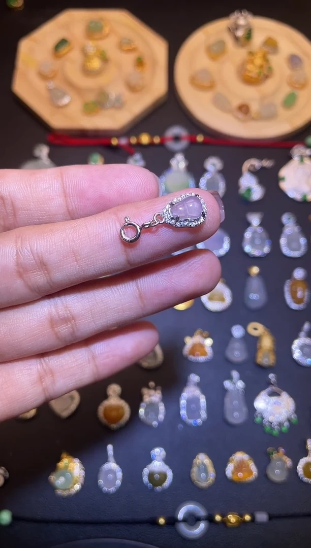 吊坠(不含链)银S925镶嵌翡翠1