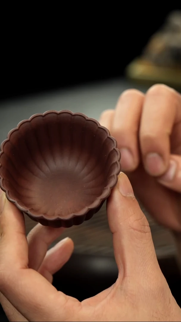 茶壶紫砂底槽清  筋纹口杯