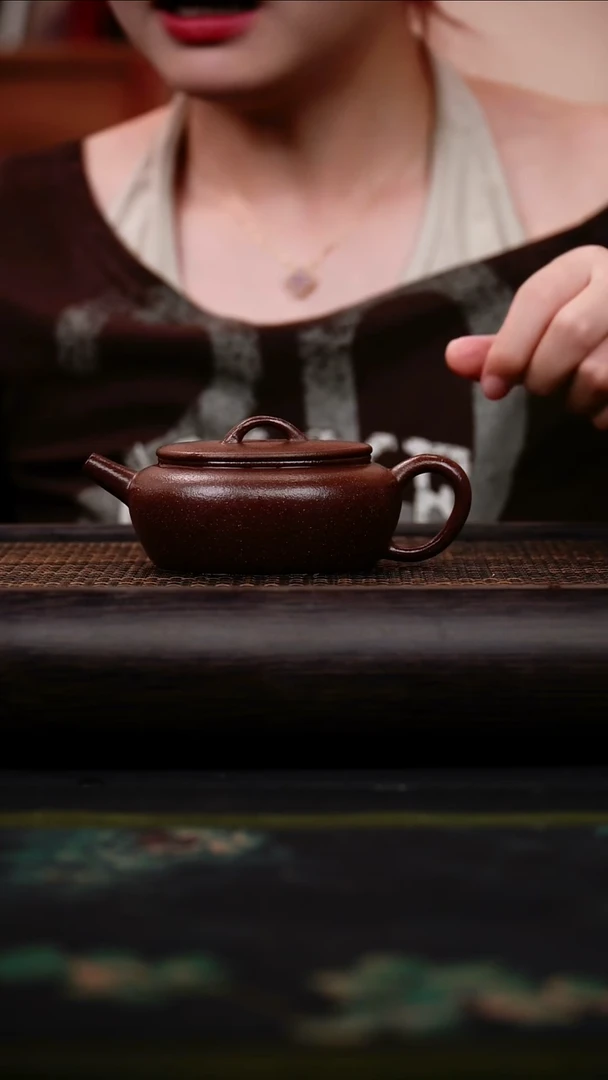 茶壶紫砂紫降坡 大彬诗意