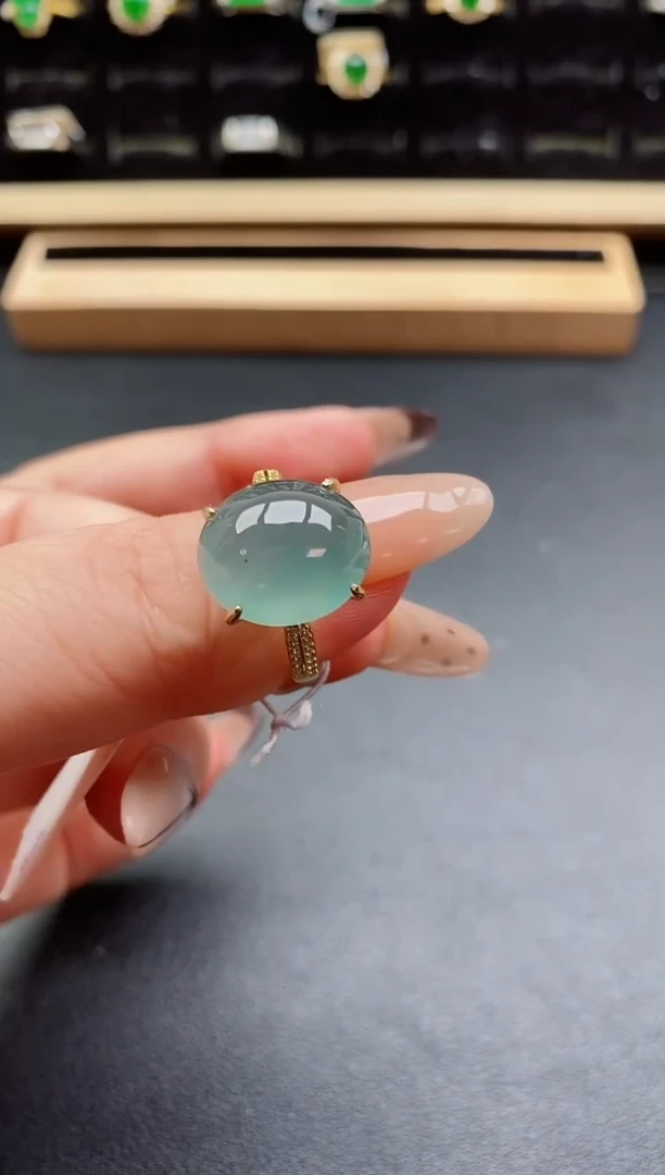 银S925镶嵌戒指翡翠1