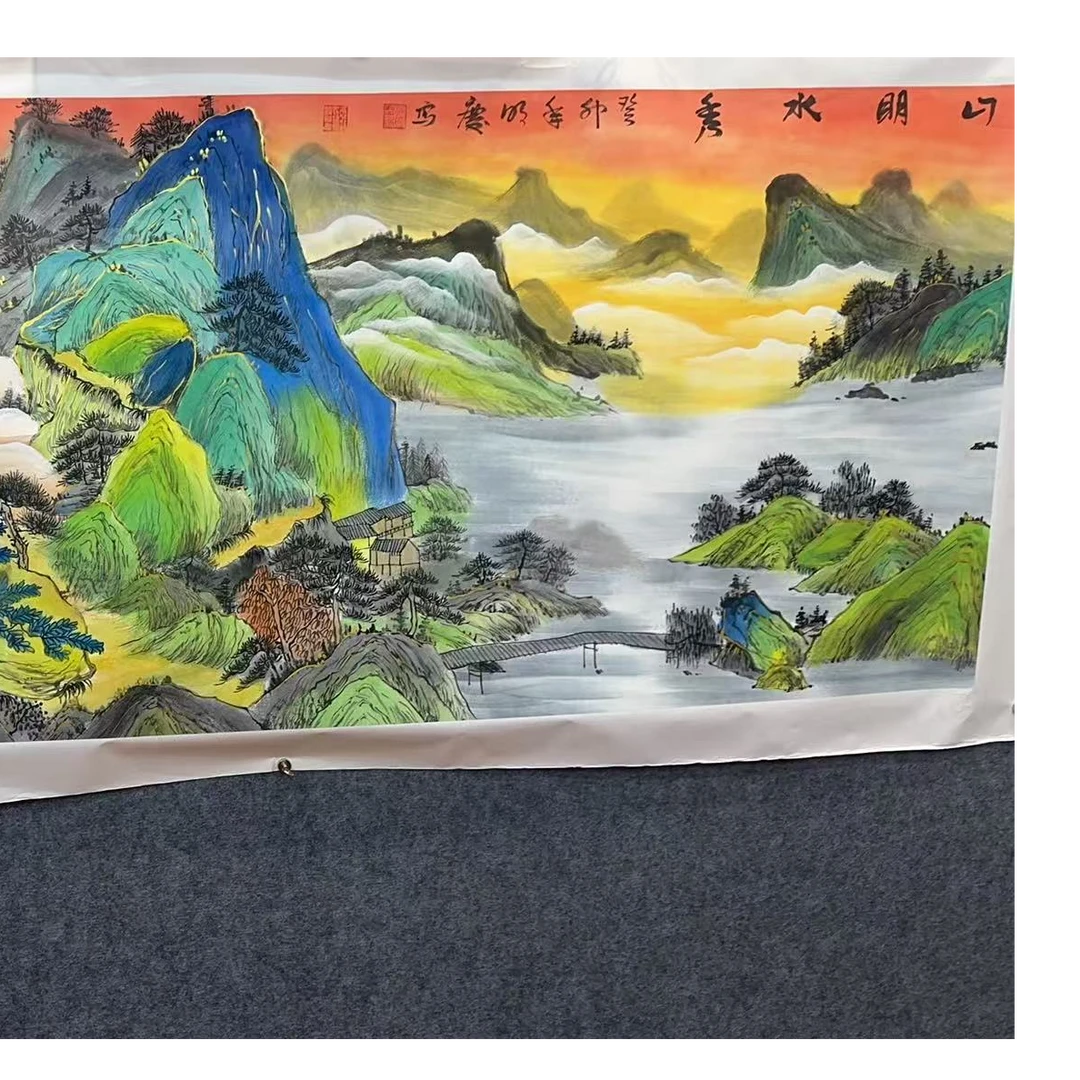 国画作品-徐明庆-小六尺-山明水秀