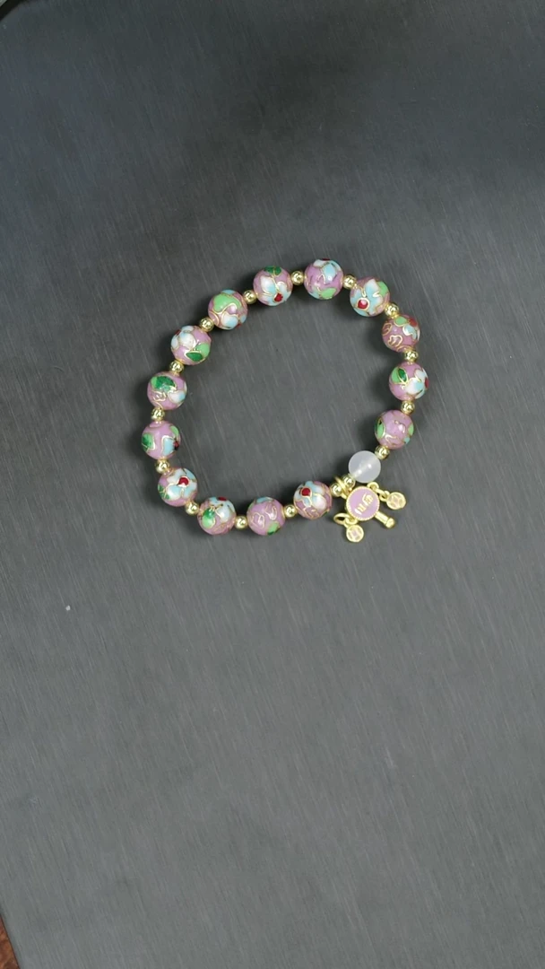 非遗 景泰蓝手串 藕粉