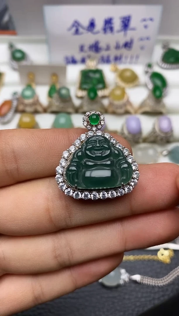 颈饰未镶嵌翡翠佛公6688