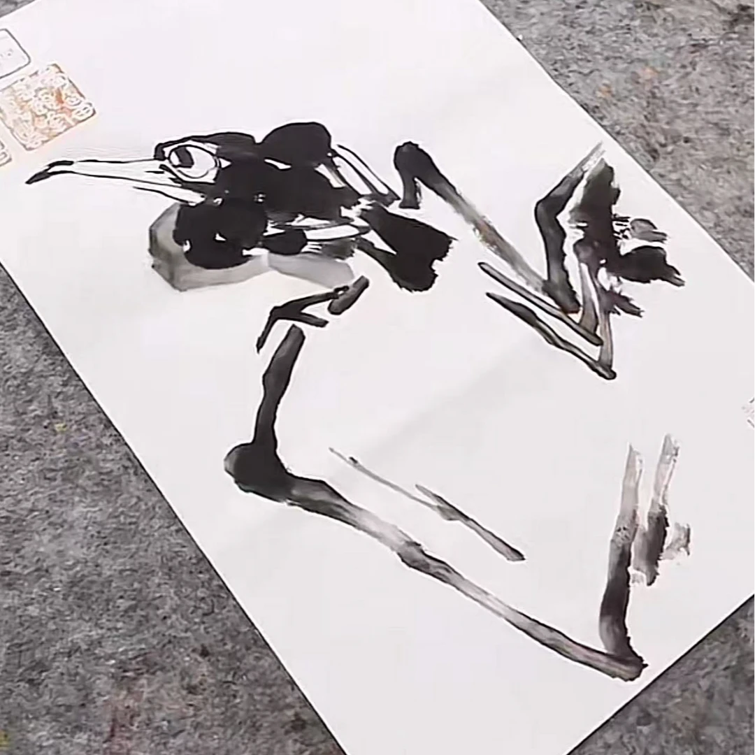 李进潮-现场-手绘国画-1平尺-客厅办公室挂画