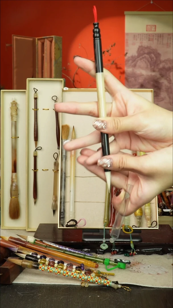 76号闪孤品高货毛笔链接 清水试笔 蘸墨不退