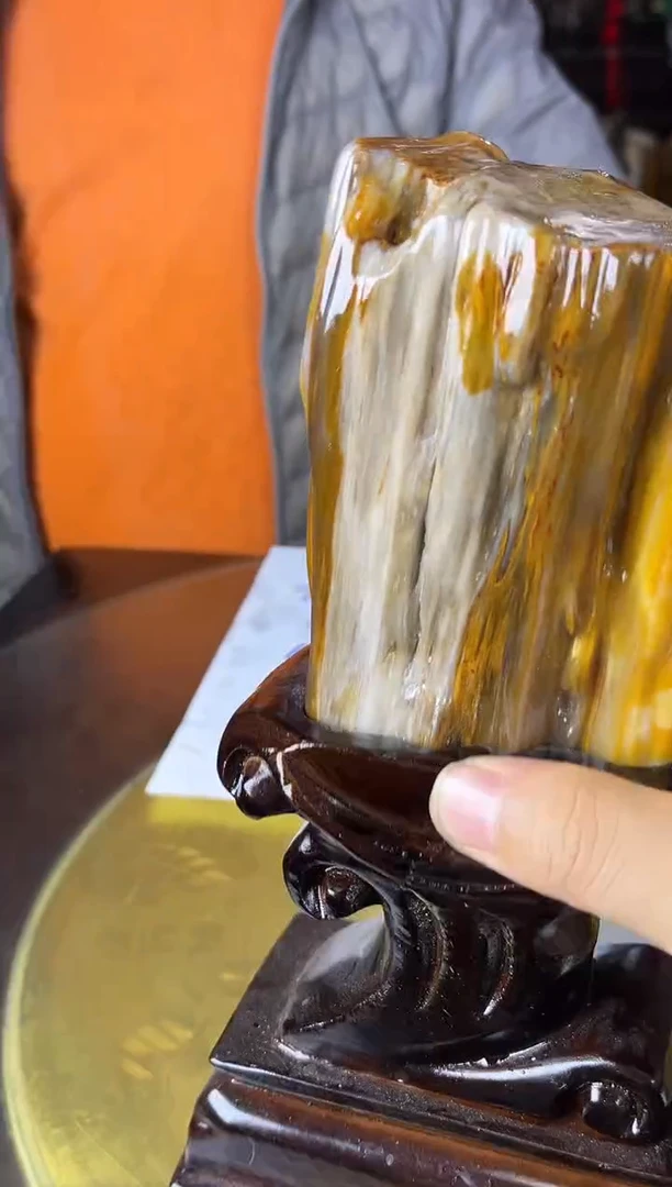 缅甸天然树化玉摆件