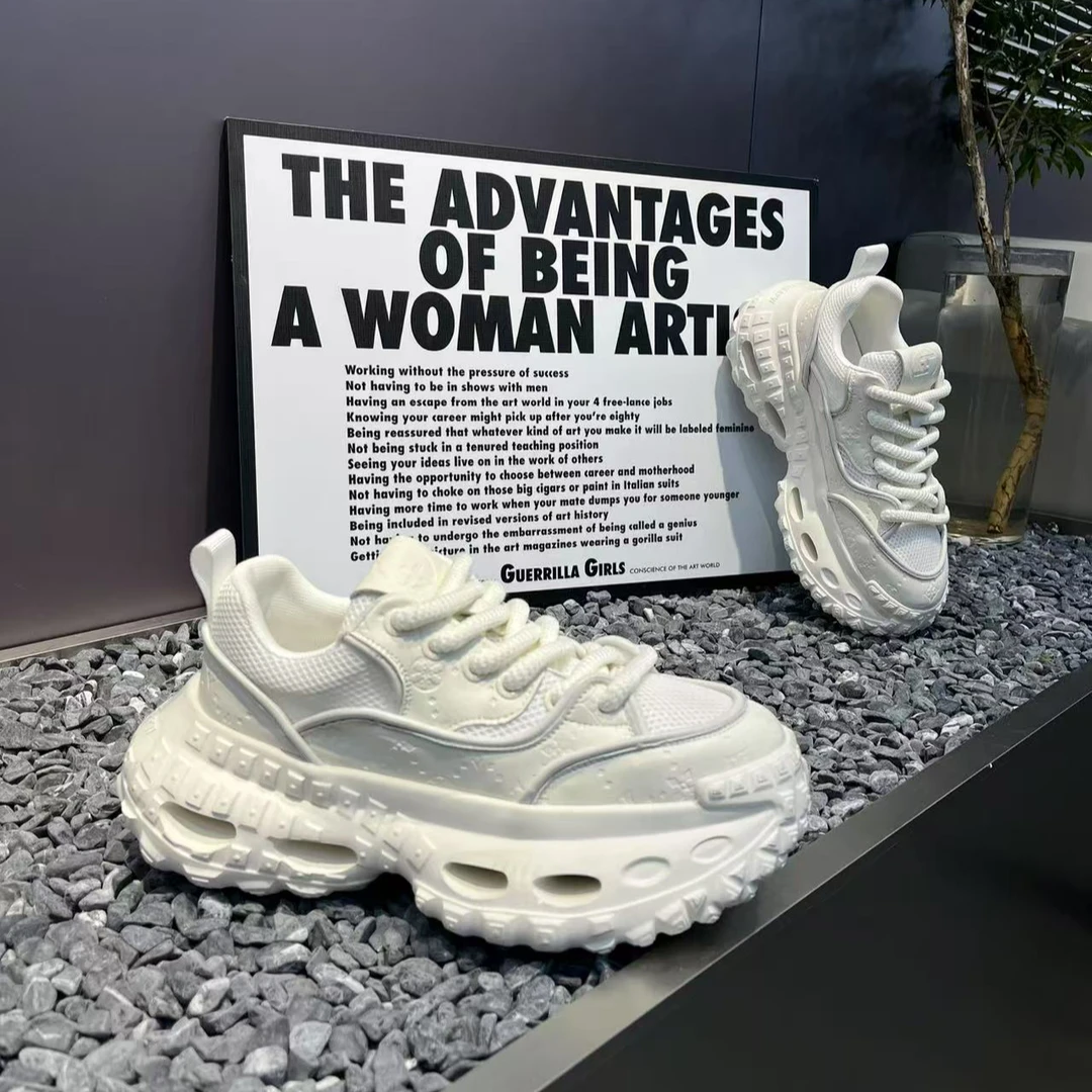 YS-春季新品网面厚底百搭轻便时尚潮鞋休闲男士老爹鞋