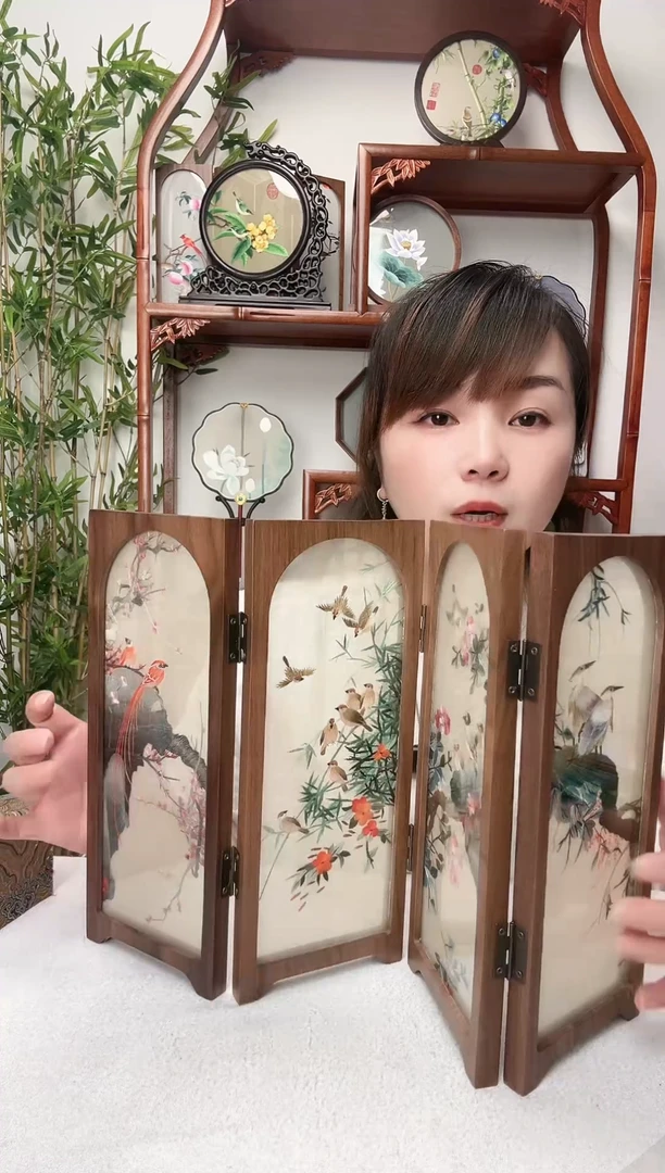 刺绣摆件-双面手工绣花非遗