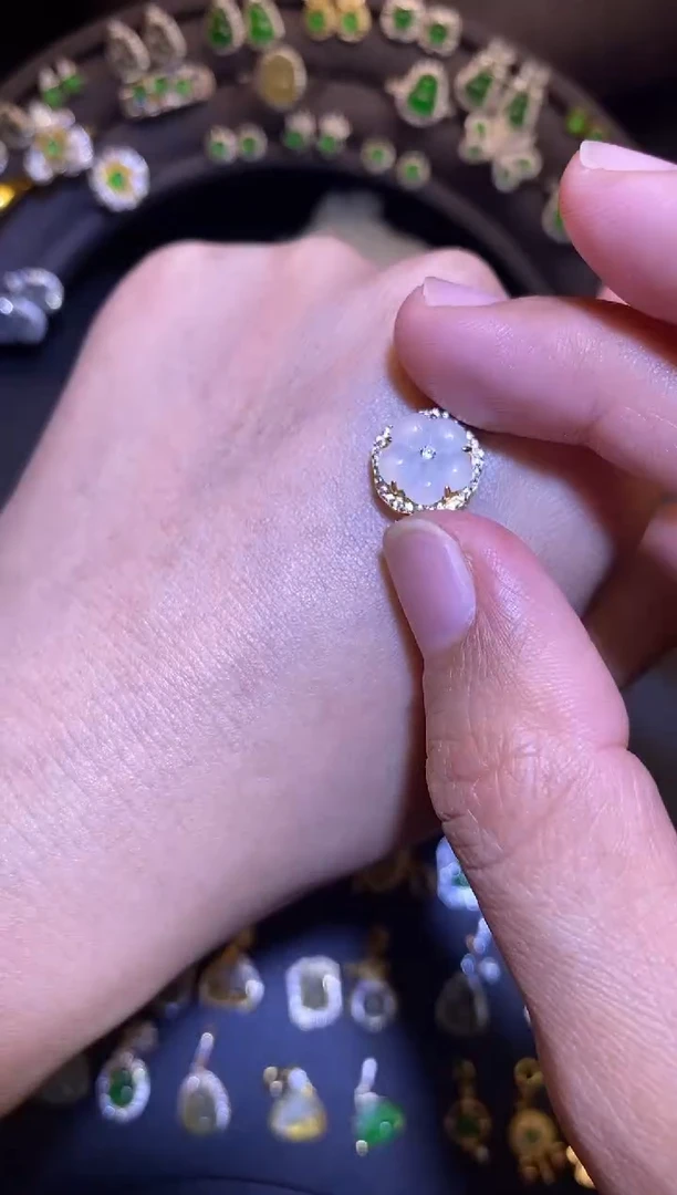 吊坠(不含链)银S925镶嵌翡翠1