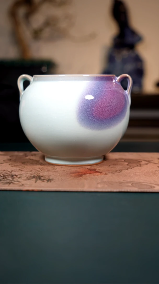 原矿石钧瓷茶器摆件