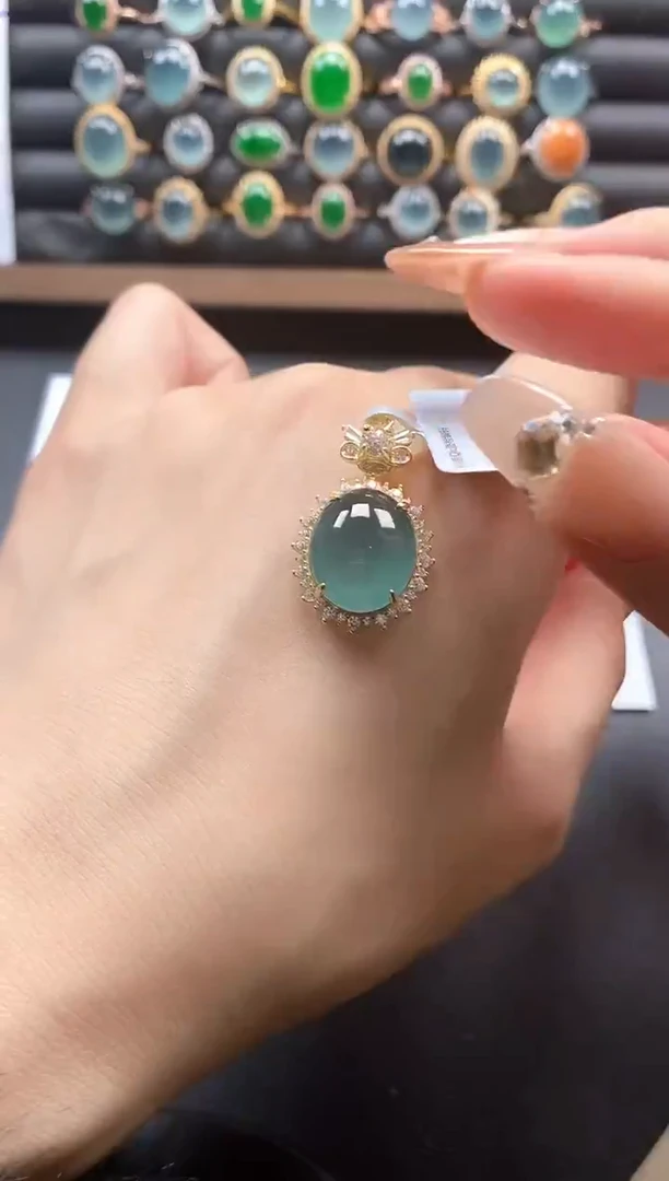 银S925镶嵌戒指翡翠51511