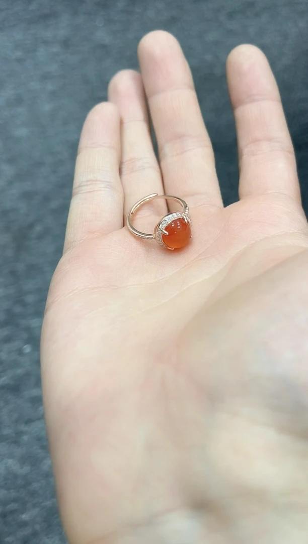 【闪购商品】南红玛瑙戒指银S925镶嵌06戒指