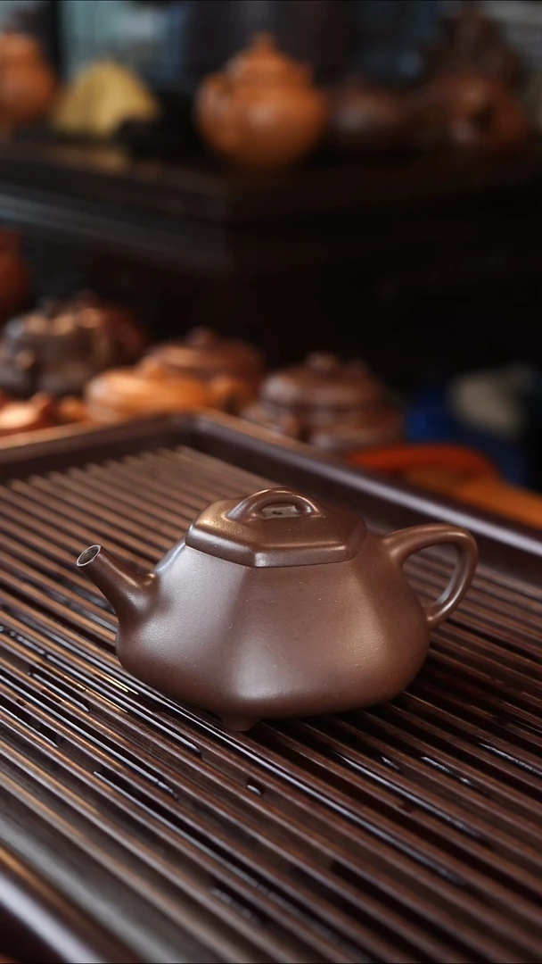 茶壶紫砂六方石瓢