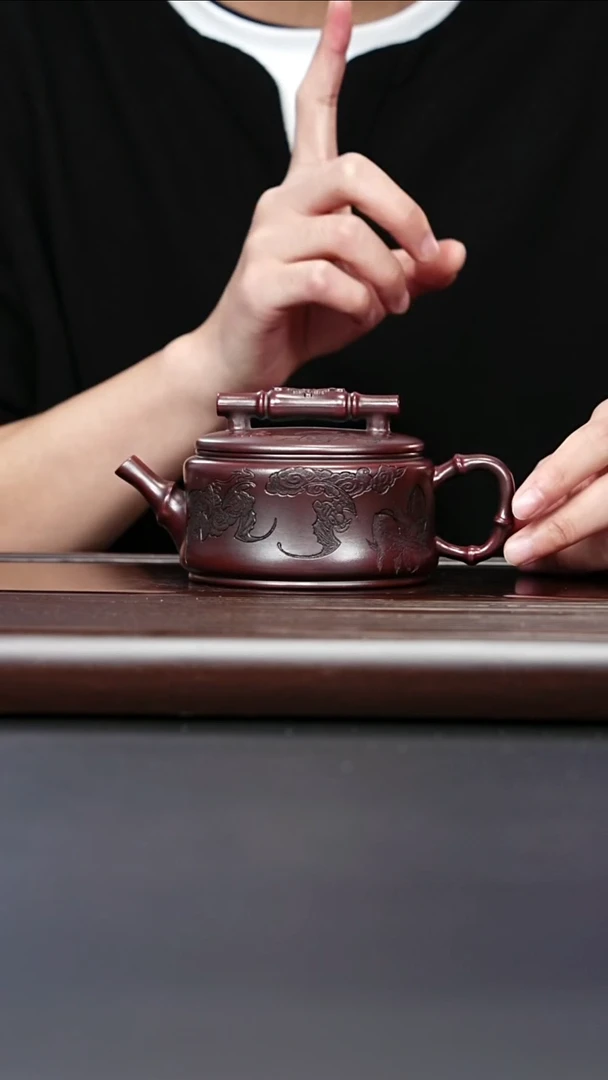 紫砂壶宜兴紫砂 福在眼前汉瓦 胡鸣凤 514