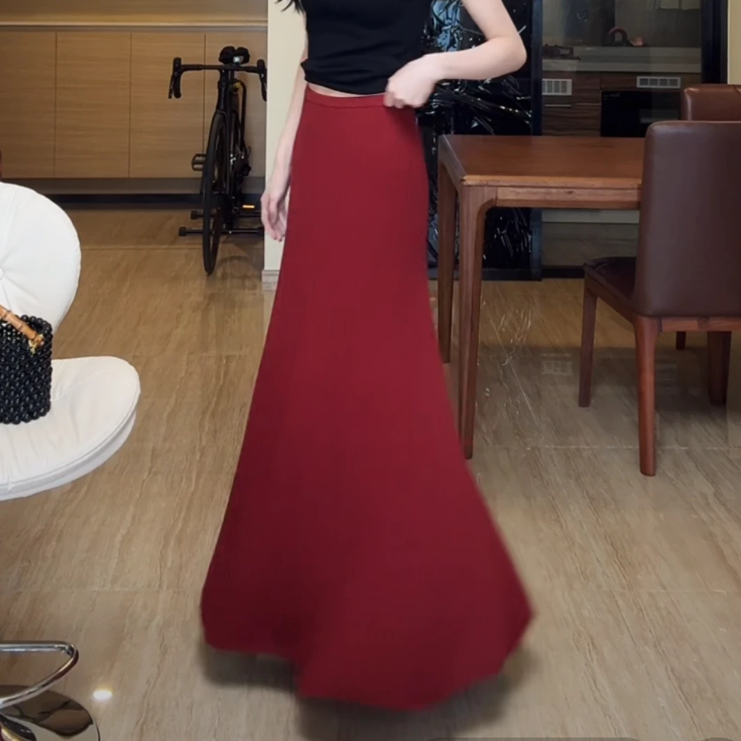 ZOUYASHIFA 夏季薄款针织半身裙长裙 YSA8860