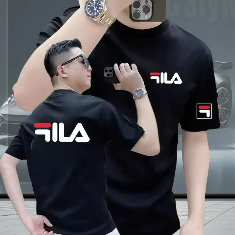 2025新款美式重磅不透字母印花i时尚小众百搭男纯棉宽松短袖t恤