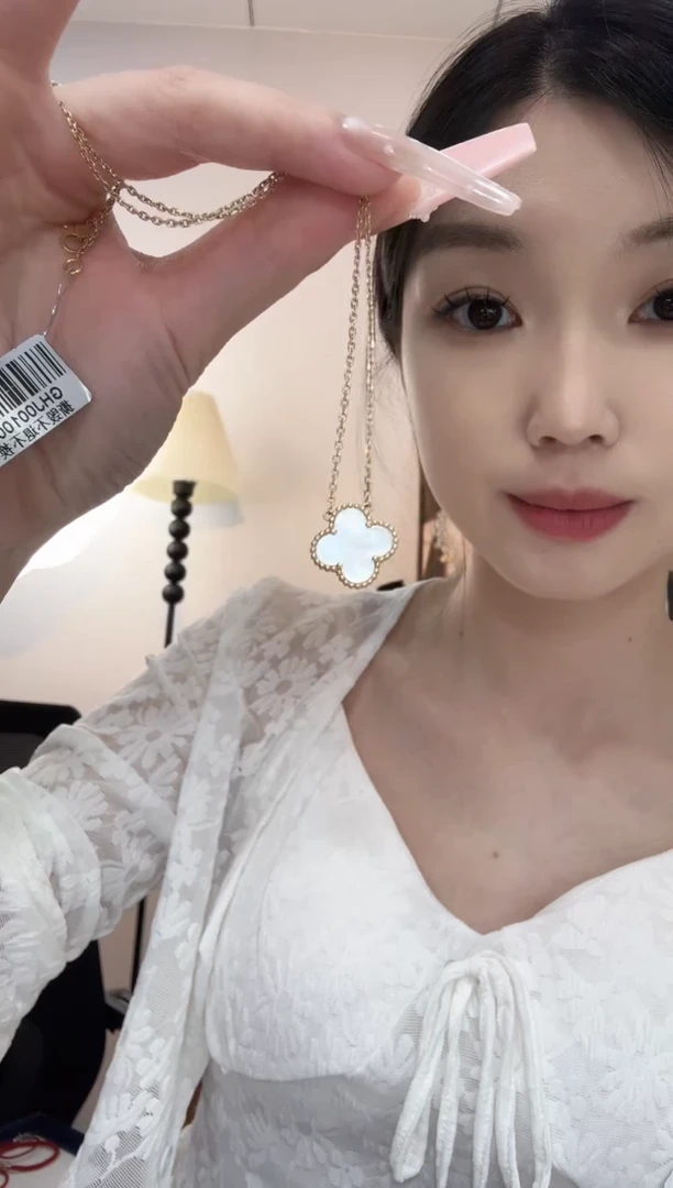 套链贝壳（贝母）18K金镶嵌白色k黄单花套链GHJ