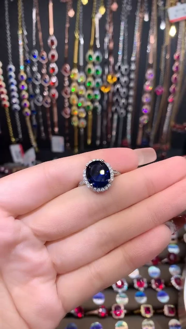 【闪购商品】蓝宝石戒指银S925镶嵌10.12