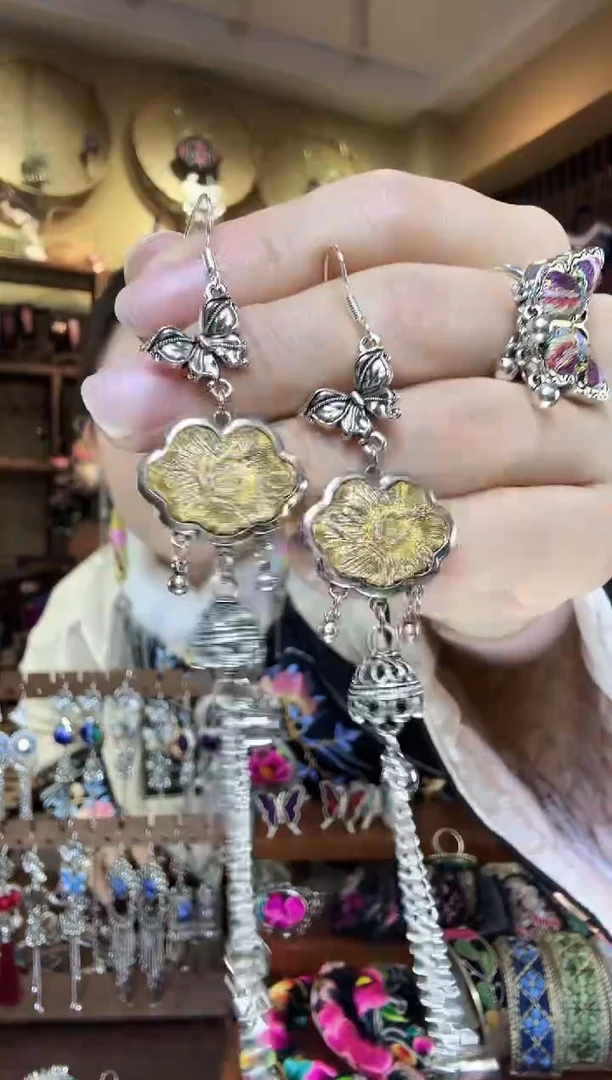 刺绣非遗刺绣民族风耳环