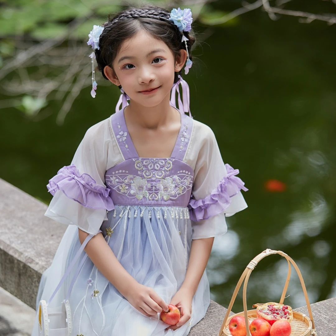 2025夏月小满儿童新中式刺绣仙气连衣裙童装裙子宝宝夏季公主裙