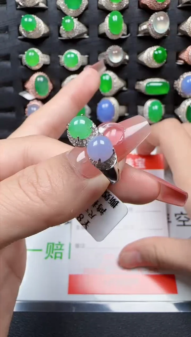 【闪购商品】翡翠戒指银S925镶嵌1616