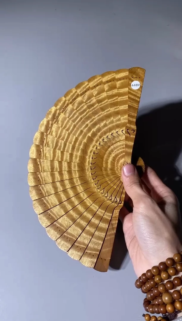 【闪购商品】金丝楠448号15cm金丝楠木小叶桢楠扇子