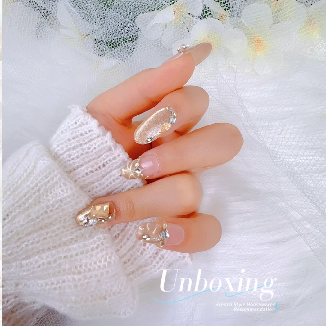 浮光跃影纯手工穿戴甲（带工具5件套）气质穿戴式可重复手工穿戴甲