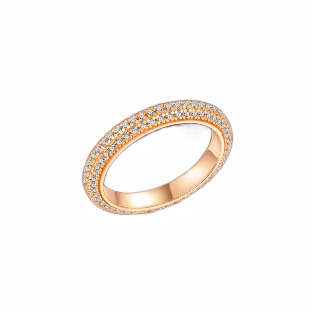 语花印 铜合金合成锆石戒指 时尚满天星戒指FS1167轻奢百搭简约