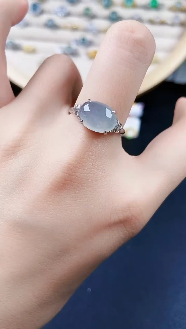 翡翠银S925镶嵌戒指4645645