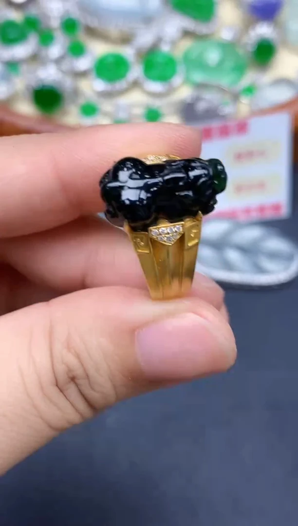 18K金镶嵌戒指翡翠461-中国好珍宝