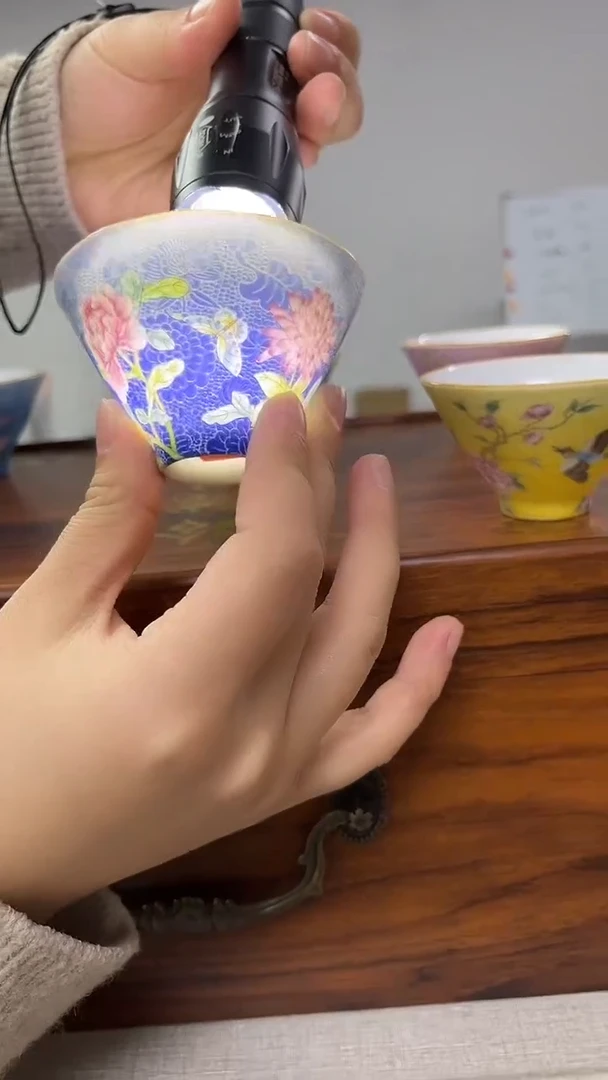 景德镇高温瓷珐琅彩一套