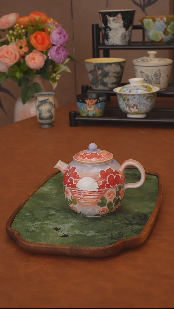 石一系列 落日玫瑰壶