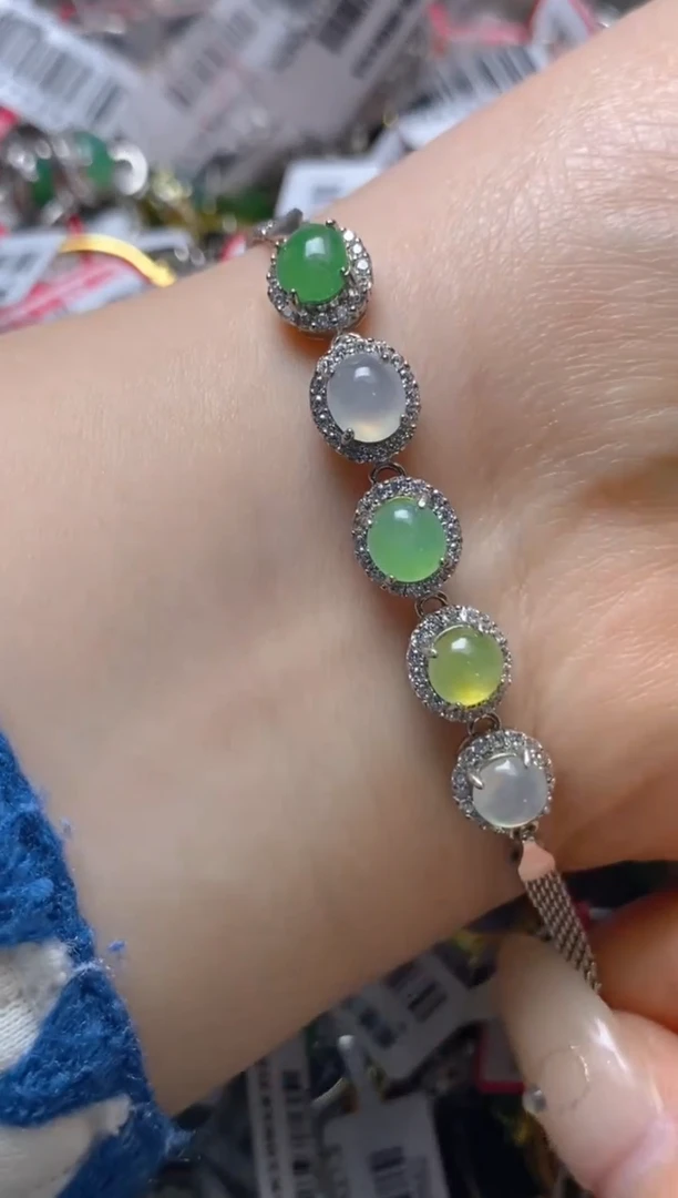 银S925镶嵌戒指翡翠百内无证书