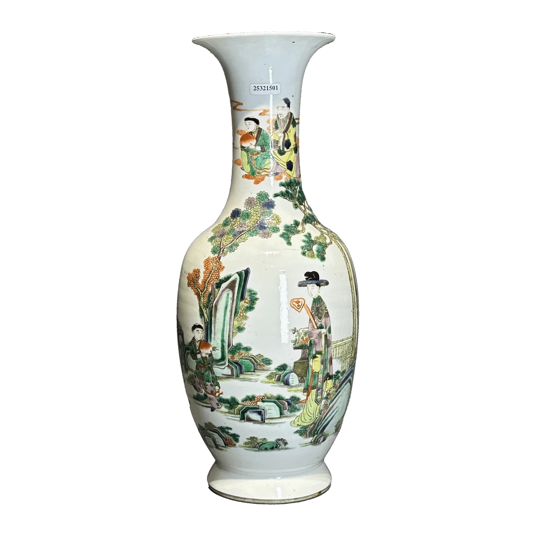 25321501x五彩麻姑献寿故事纹瓶