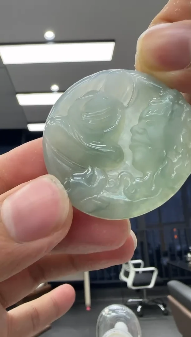 颈饰未镶嵌翡翠天然翡翠A货孤品一件