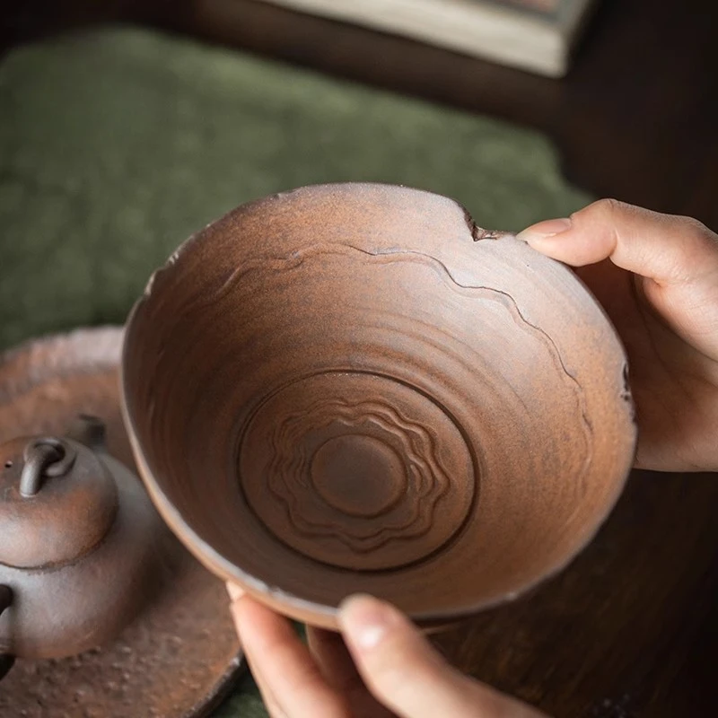 粗陶无釉深口壶承茶承 功夫茶具茶道配件淋壶养壶垫小茶托